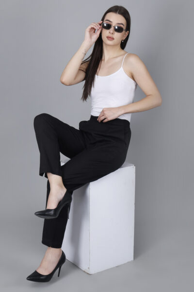 Women Everyday Cotton Pants - Women Black Cotton Pant