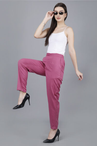Women Everyday Cotton Pant - Women Rose Taupe Pant - Pack of 8 Pc (S-5XL)